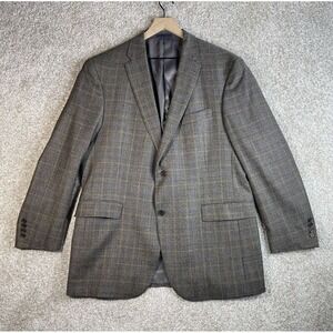 Daniel Cremieux Blazer Mens 44 Loro Piana Sport Coat Two Button Gray Plaid
